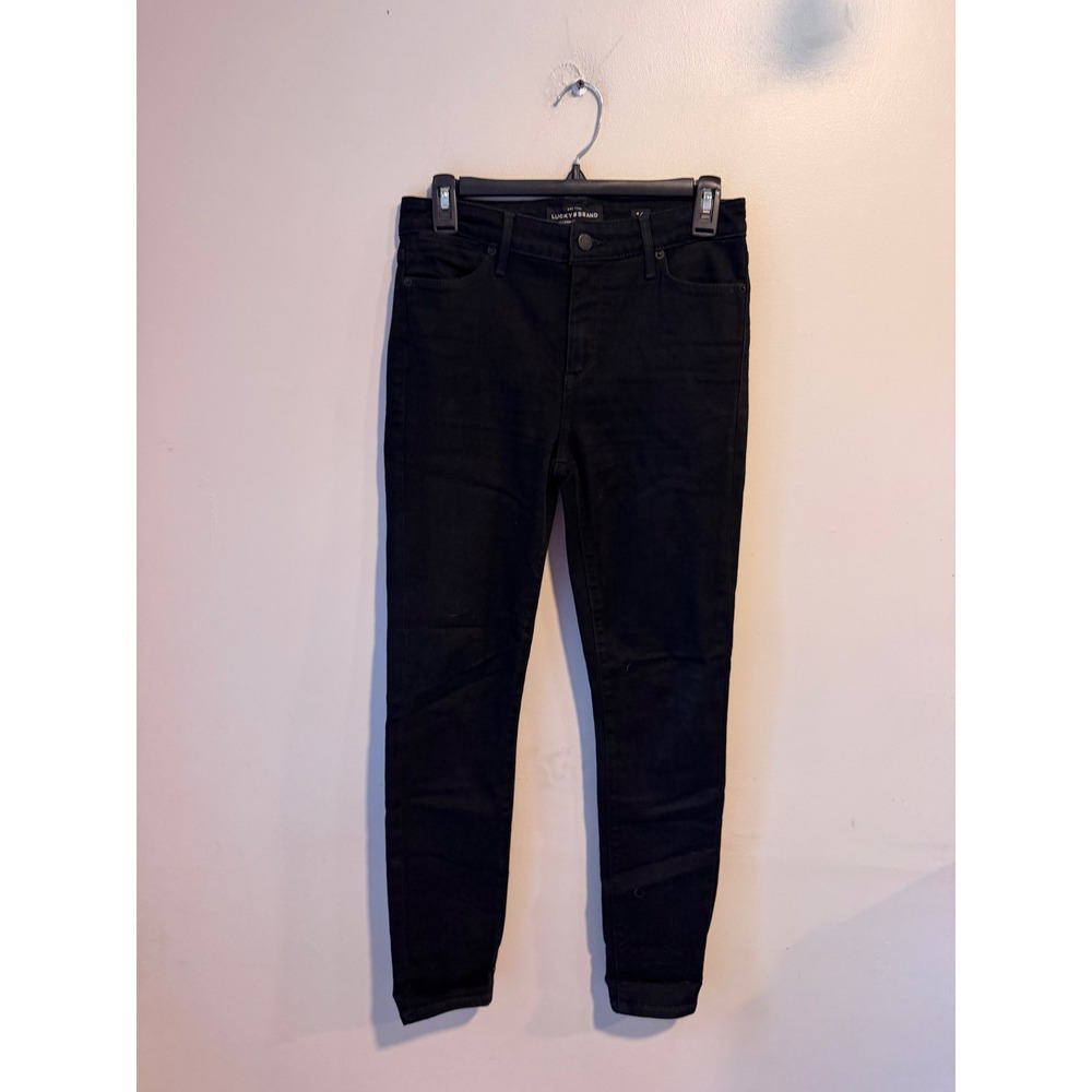 Lucky Brand Womens Black Ankle Skinny Jeans Size 4 27 Mid Rise Denim Pants